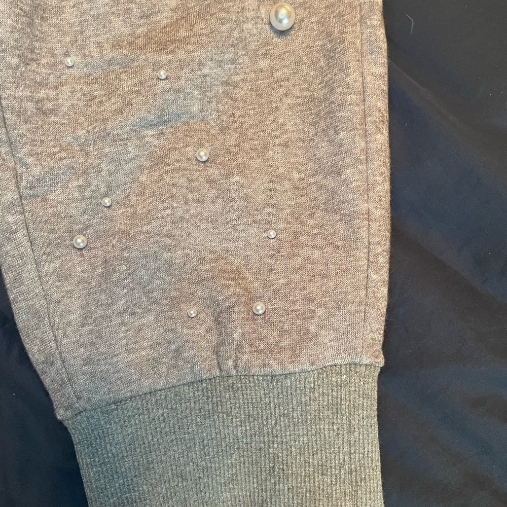 🆕Boston Proper Gray Pearl Embellished Jogger Set🩶 - Picture 11 of 13